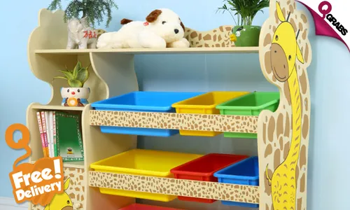 DIY Giraffe Shaped Storage Shelf for Kids!